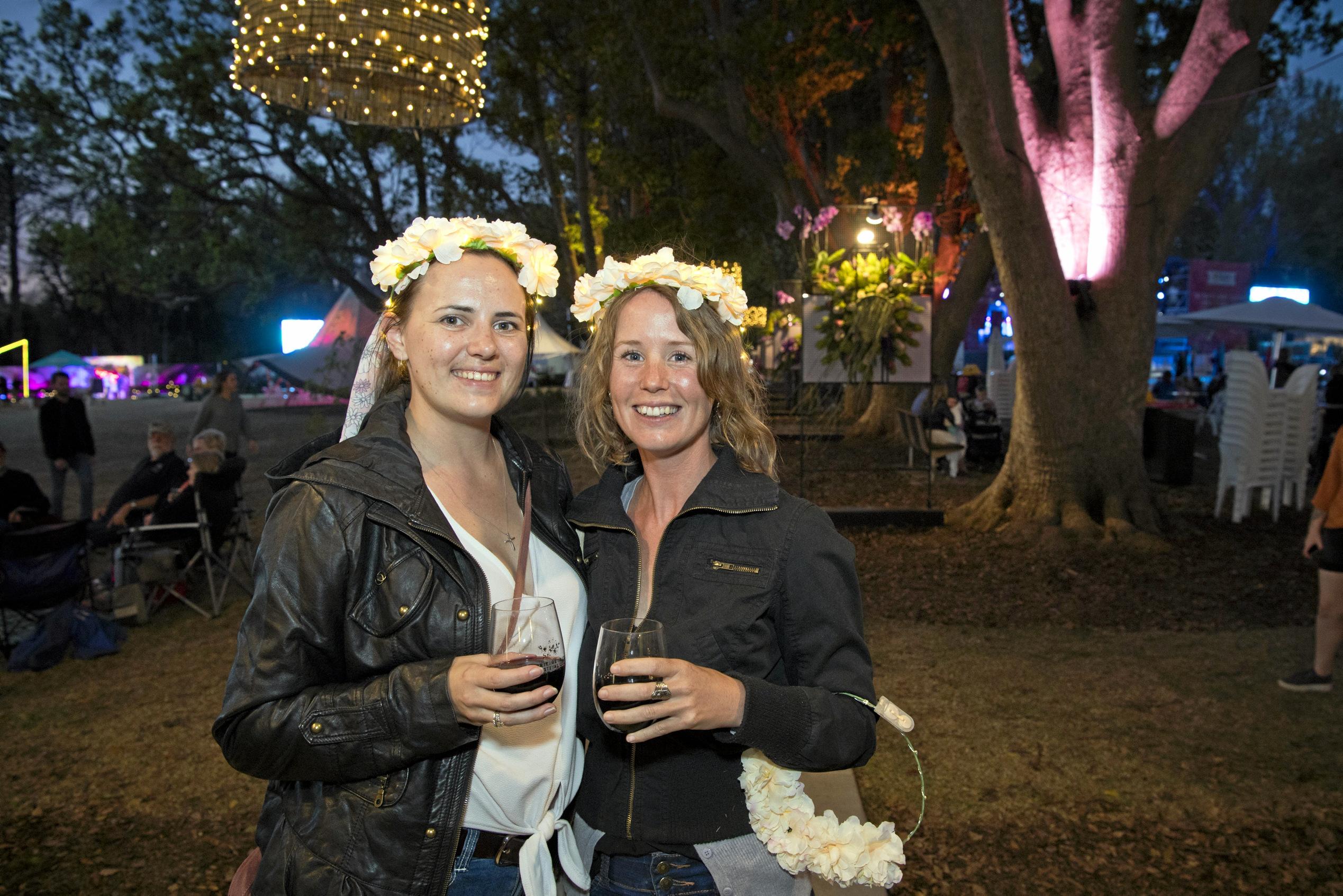 Lucy Ahern (left) and Kath Bossard at the Heritage Bank Festival of Food and Wine of the 2019 Toowoomba Carnival of Flowers, Friday, September 20, 2019. Picture: Kevin Farmer