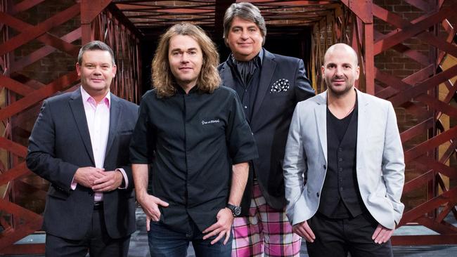 Shannon Bennett with MasterChef judges Gary Mehigan, Matt Preston and George Calombaris.