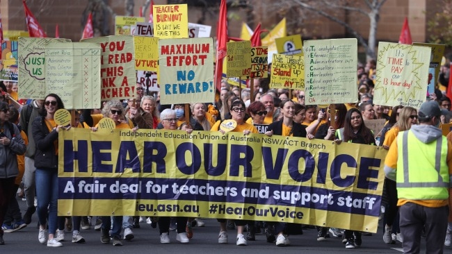 The unions are arguing teachers should receive a five to 7.5 per cent pay increase depending on their experience and to entice future educators into the studying teaching. Picture: John Grainger