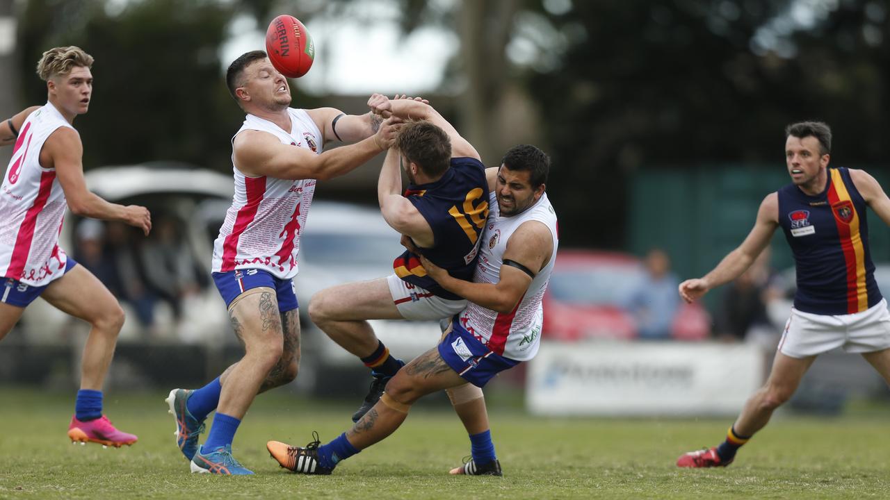 Southern: Action from the clash between Keysborough and Caulfield. Picture: Valeriu Campan