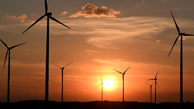 A wind farm. (Photo by Christof STACHE / AFP)