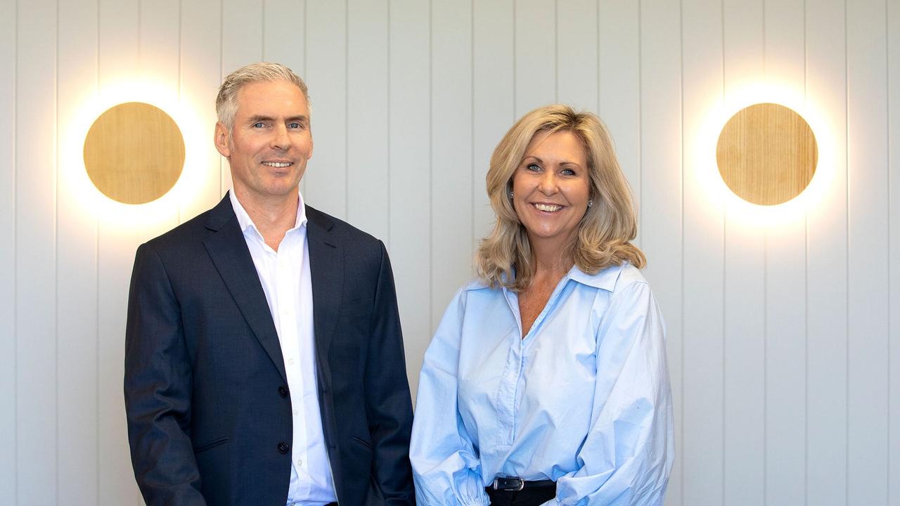 LPE chief executive Damien Glanville and Sunshine Coast Business Awards chair Jennifer Swaine. Picture: Cade Mooney