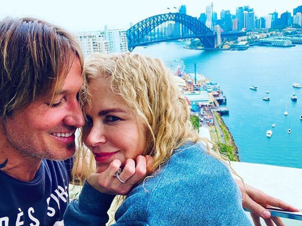 Nicole Kidman and Keith Urban at their Sydney home. Picture: NicoleKidman/Instagram