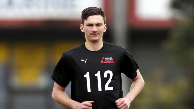 Could Josh Gibcus be a draft slider? Picture: Dylan Burns/AFL Photos via Getty Images