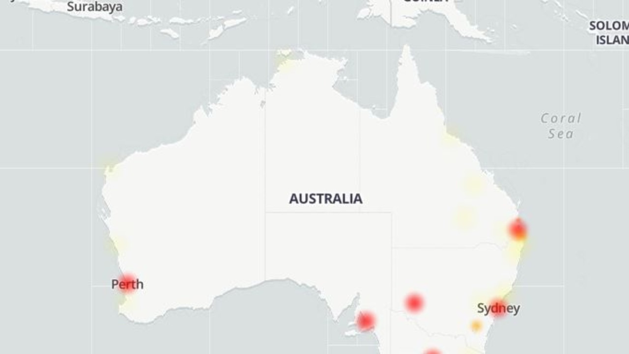 Westpac customers in Western Australia, South Australia, NSW, Queensland and Victoria are all experiencing outages. Picture: DownDetector