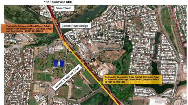 A map of the changes set to be made to the bridge and road.