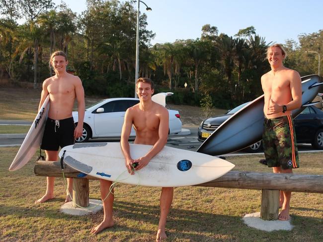 Gold Coast United signings Travis Taylor, Dom Morosini and Ben Lahiff are keen surfers.