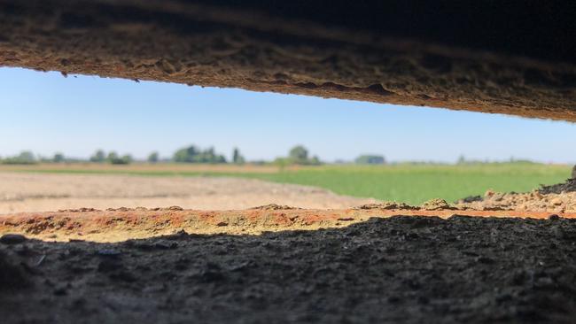 The view from within that bunker, looking across the killing ground towards the Australian lines. Picture: Justin Lees.