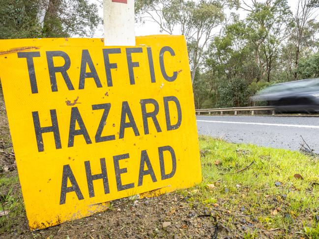 Poor road conditions have overtaken dangerous driver behaviour as the biggest concern on Victorian roads. On the back of a new survey, the RACV will demand the Allan government get serious about maintaining its worsening road network. The survey, obtained exclusively by the Herald Sun, has identified the top 20 most dangerous roads in the state, including the Melba Highway. Picture: Jake Nowakowski pot holes, Melba Hwy