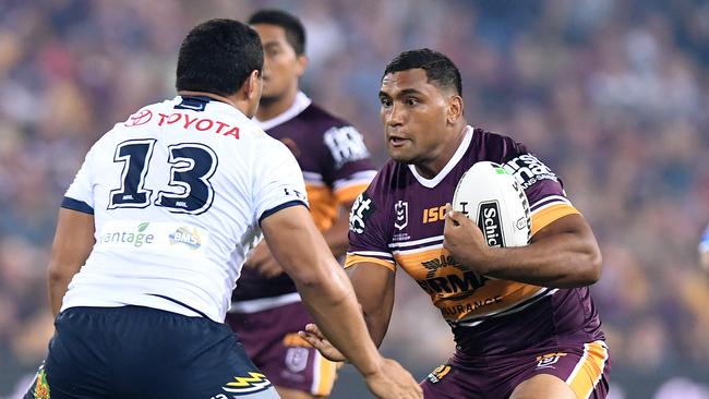 Tevita Pangai Jr went toe-to-toe with Jason Taumalolo in Round 2. Picture: Getty Images