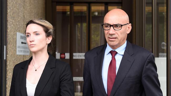 Moses Obeid (right) leaves the Supreme Court of NSW in Sydney. Picture: AAP