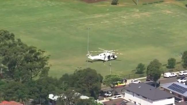 A worker has received serious injuries after being crushed by 300kgs of glass at a construction site in Sydney’s southwest this afternoon. Picture: 7News