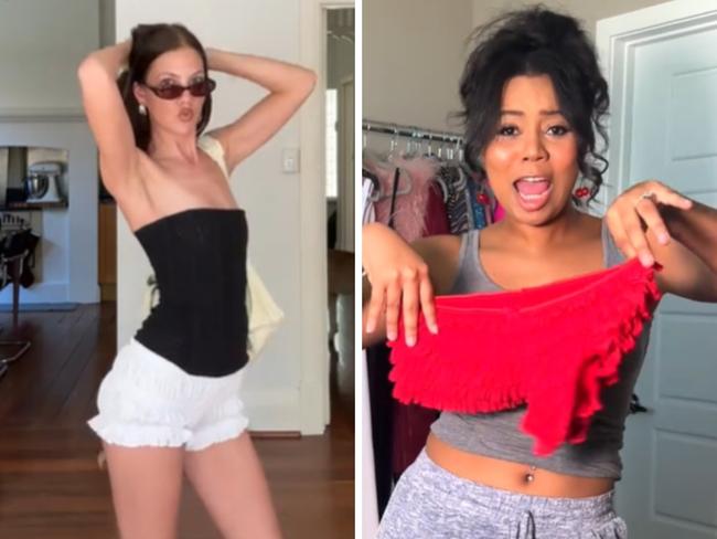 The controversial trend taking over TikTok. Picture: TikTok/@jacquiealexander_, @iamsimplymorgan.