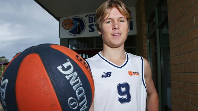 Bellarine Storm basketball player Keegan Johnson, 15, has been selected to represent the state in Western Australia next week. Picture: Alan Barber