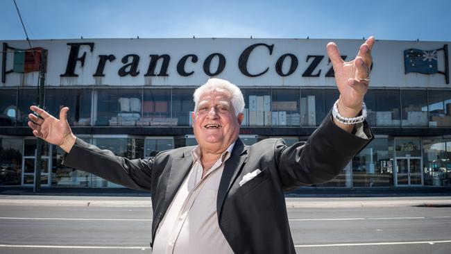 Franco Cozzo outside his former Footscray store in 2017. Picture: Jake Nowakowski