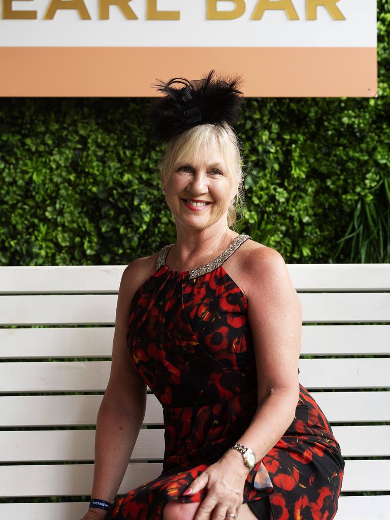 Kerryen Ferbrache enjoys the 2019 Darwin Cup. Picture: KERI MEGELUS