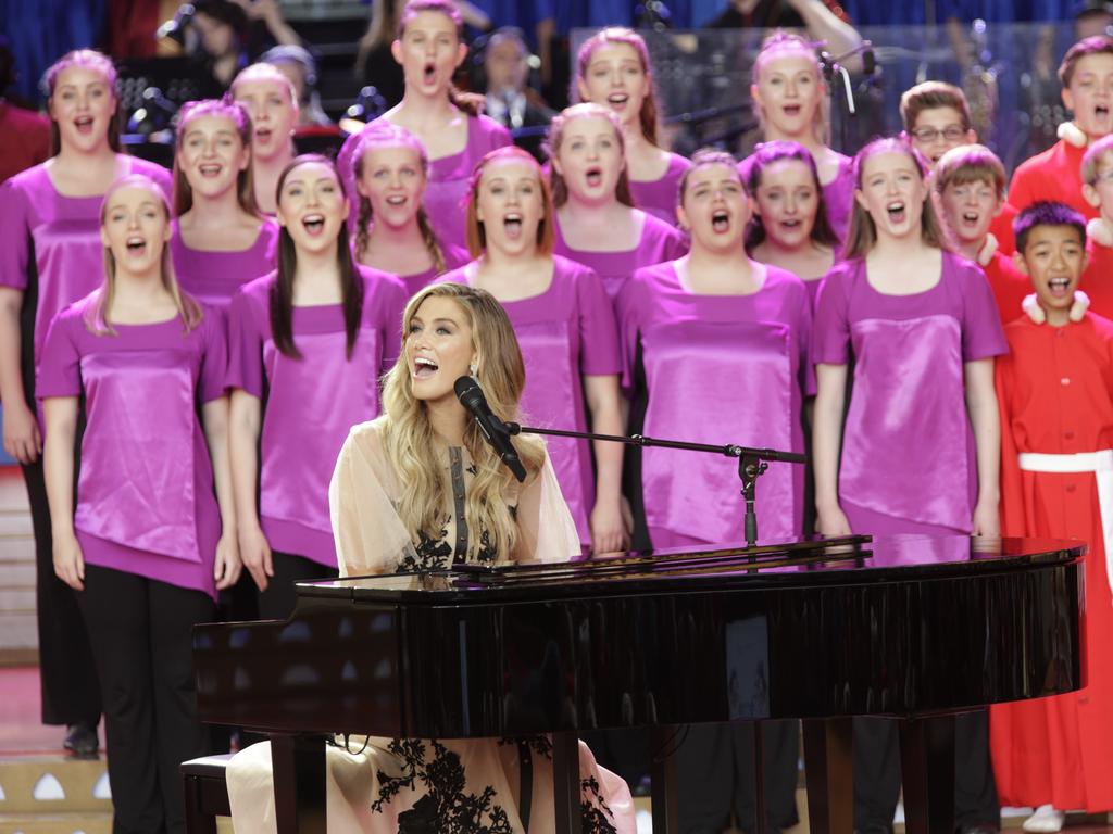 Delta Goodrem dazzles at Carols by Candlelight. Picture: Valeriu Campan