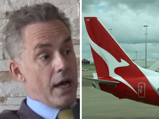 Jordan Peterson has complained to Qantas about the airline delivering 'moral lessons' on a recent flight during his tour of Australia.