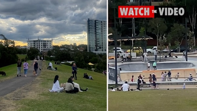People flocked to the skate park at Sydney Park during lockdown on Saturday