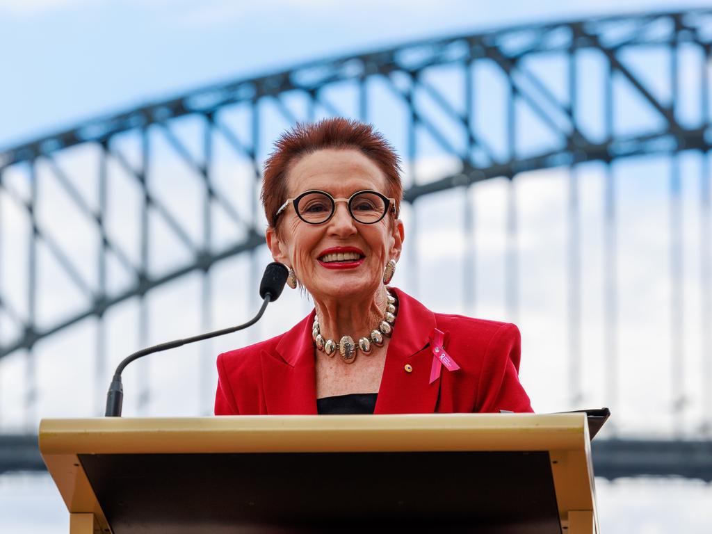 Sydney Lord Mayor Clover Moore was heckled after telling a crowd she’d made the city more vibrant than Melbourne. Picture: Justin Lloyd.