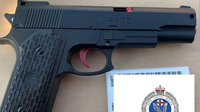 A replica handgun seized during the raid. Pictures: NSW Police