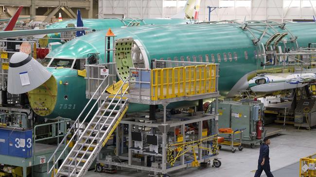 A 737 on the production line in Renton yesterday. Picture: Getty Images