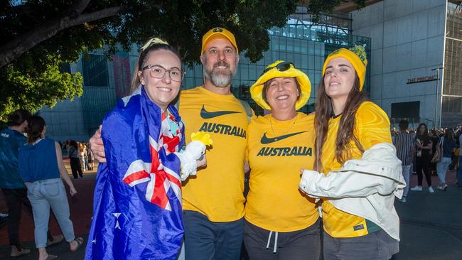 Fans ahead of the World Cup Matilda's v Sweden match at Suncorp Stadium. Photo - Stephen Archer