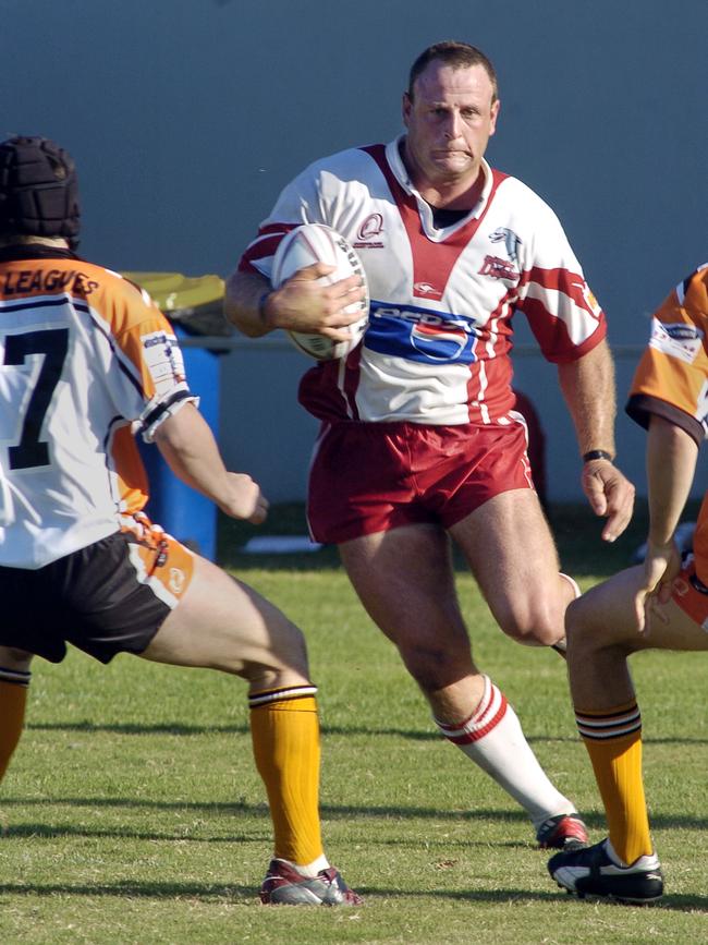 Troy Lindsay playing for the Redcliffe Dolphins in 2005.