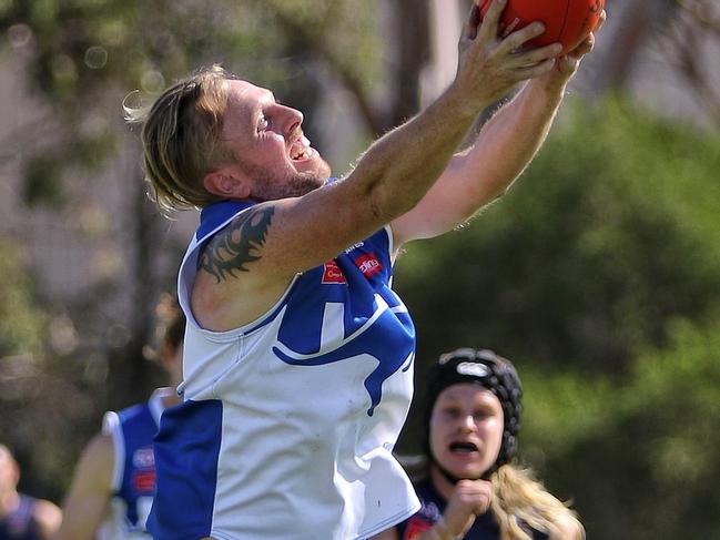 Lachlan Baddeley bagged five goals for Sunbury Kangaroos on Saturday. Picture: Aaron Cook