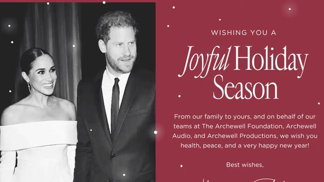 Harry and Meghan's latest Christmas card.