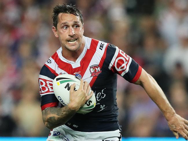 Roosters Mitchell Pearce during the Sydney Roosters v Cowboys NRL Preliminary Final at Allianz Stadium, Sydney. Picture: Brett Costello