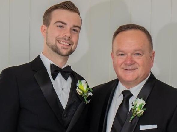 Sean Prien and his father Glen Prien at Sean's wedding in 2019.