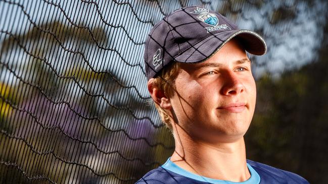 Harry Lemmey, pictured ahead of his A grade debut for Sturt District Cricket Club, is also set to star for Scotch in this year’s college footy campaign. Picture: Matt Turner