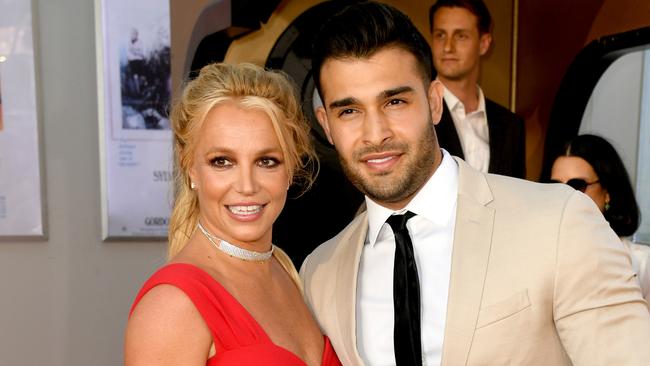 Britney Spears and Sam Asghari in Hollywood in 2019. Picture: Getty Images