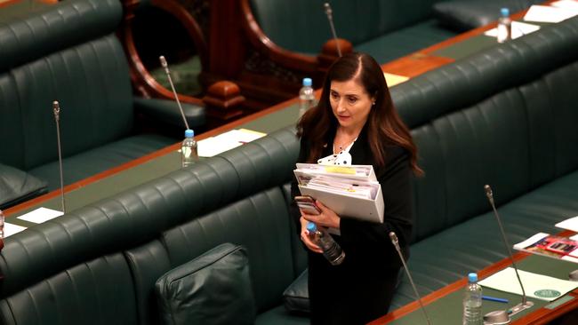 Child Protection Minister Rachel Sanderson leaves question time in parliament on Tuesday, after the report was publicly released. Picture: NCA NewsWire / Kelly Barnes