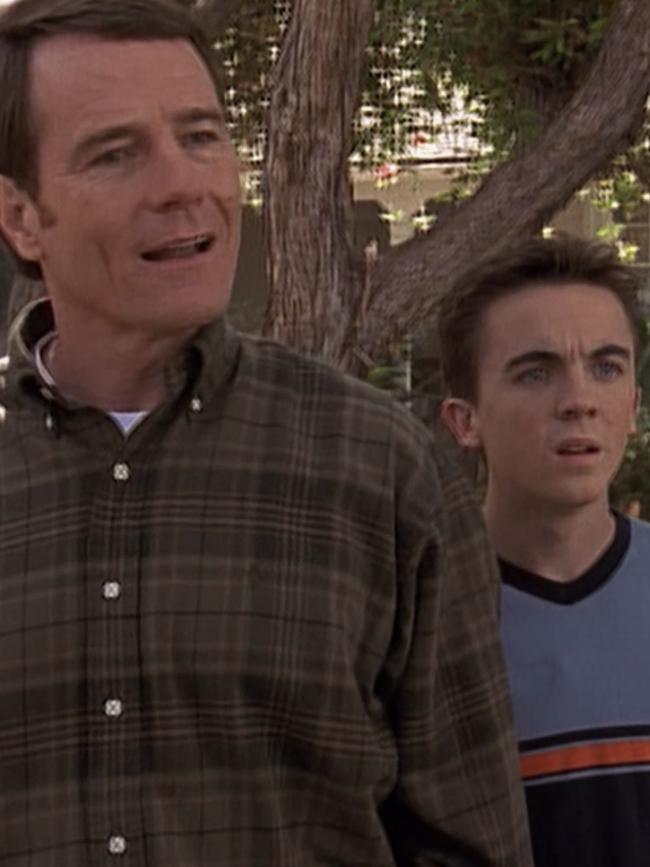 With on-screen son, Malcolm, played by Frankie Muniz.