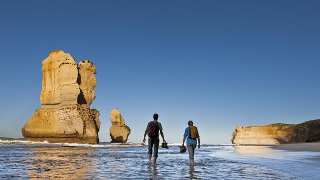 Walking past Victoria’s famous Apostles. Picture: Visit Victoria