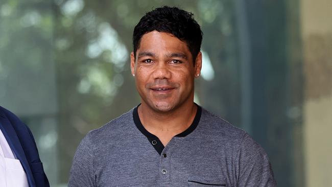 IPSWICH AUSTRALIA Thursday 12th December 2024 - Former footballer Chris Sandow pictured with his lawyer Paddy OÃDonnell at the Ipswich Court House Picture David Clark