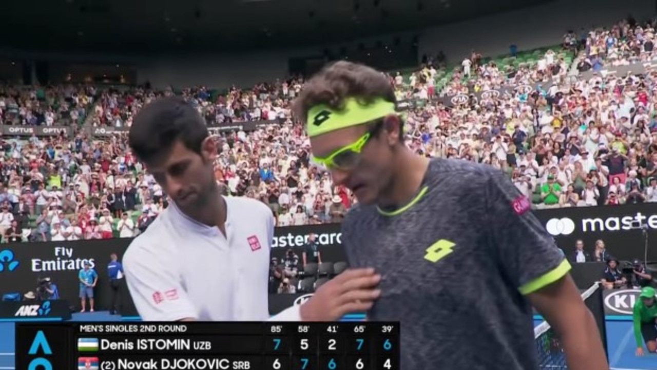 Denis Istomin beat Novak Djokovic three sets to two while wearing glasses in the second round of the Australian Open in 2017. Picture: Supplied