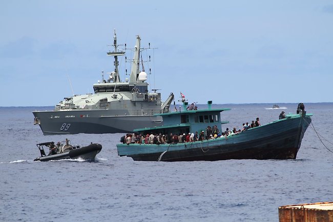 <p>Customs said the navy patrol boat HMAS Ararat was involved in yesterday's operation. Picture: Kent Retallick</p>