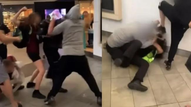 Several teens were arrested after the alleged violent attack of a security guard at a Bendigo shopping centre.