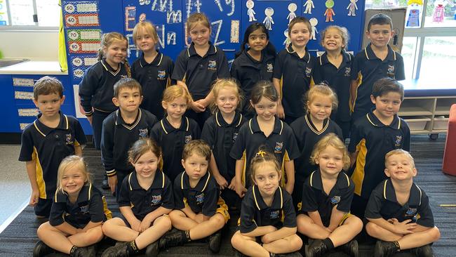 St Peter’s Catholic Primary School Prep White: Back row: Olivia Clarke, Ruby-Rose Kuhlewein, Delilah Haansbergen, Zerah Binesh, Benjamin Waldron, Laylani Denduck, Karl Kuhlman. Middle row: Kais Worsley, Joseph Reid, Alyssa Burgess, Bridget Uren, Chloe Doolan, Lola Jackson, Zac Wass. Front row: Armani Piddock, Olivia Newton, William Grice, Paige Walters, Lacey Schneider, Riley Darcey. PHOTO: Penelope Pelecas