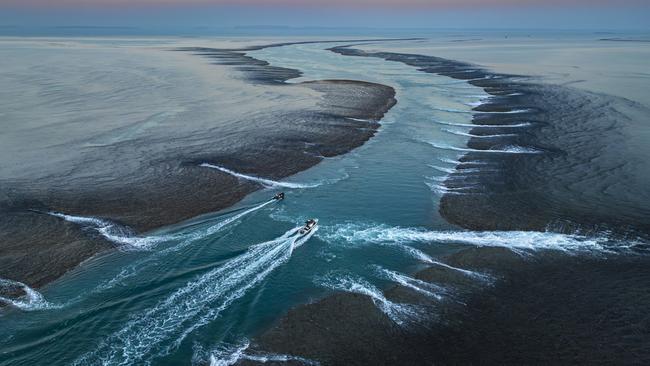 Seabourn Pursuit passengers at Montgomery Reef in the Kimberley.