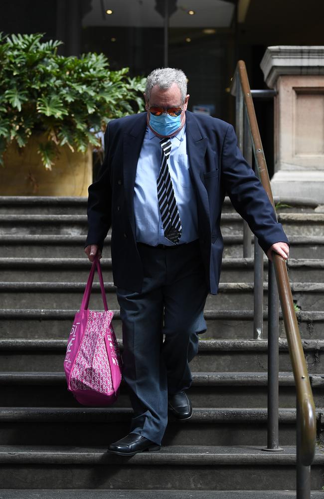 Stuart Mould leaves the Downing Centre court on Friday. Picture: NCA NewsWire/Joel Carrett