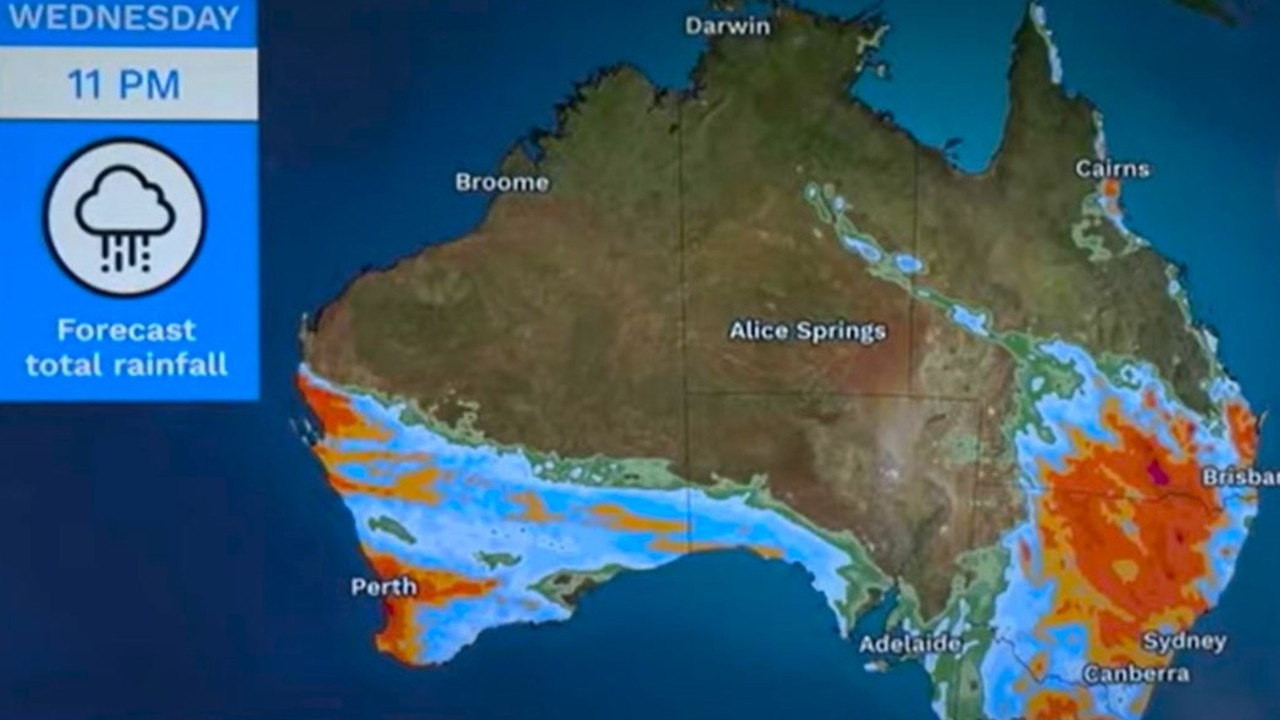 Widespread rain is expected this week. BOM.