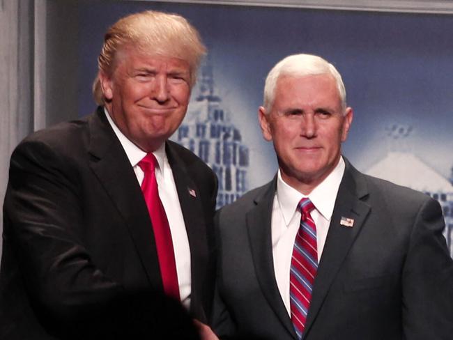 Republican presidential nominee Donald Trump and his running mate Mike Pence (left) don’t see eye-to-eye on a range of issues. Picture: Bill Pugliano/Getty Images/AFP