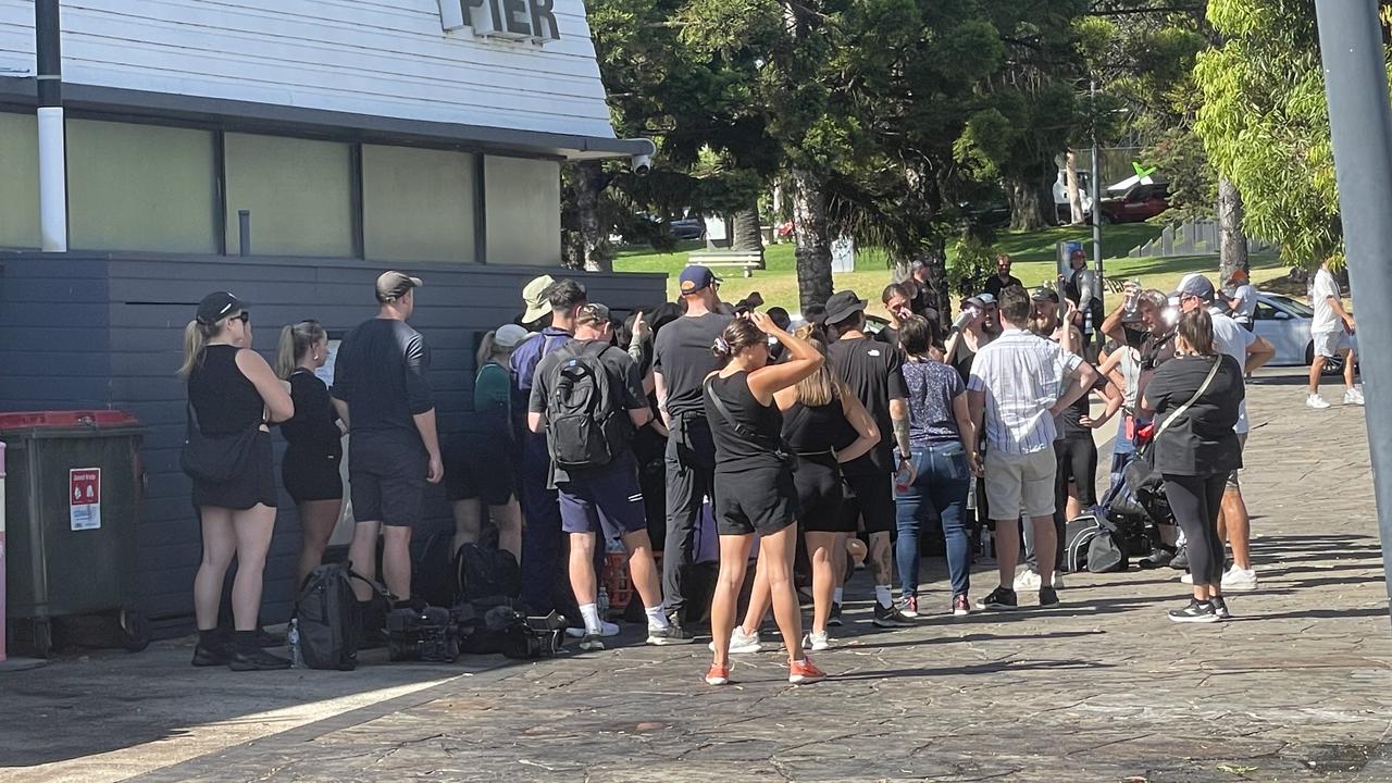 A group of contestants at the Wharf Shed.