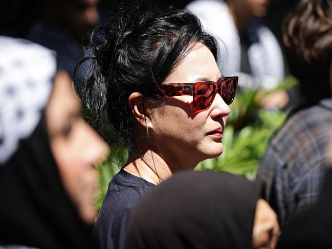 THE AUSTRALIAN OCTOBER 15, 2023. Greens MP Jenny Leong at the Pro-Palestine Protest in Hyde Park. Picture: Adam Yip