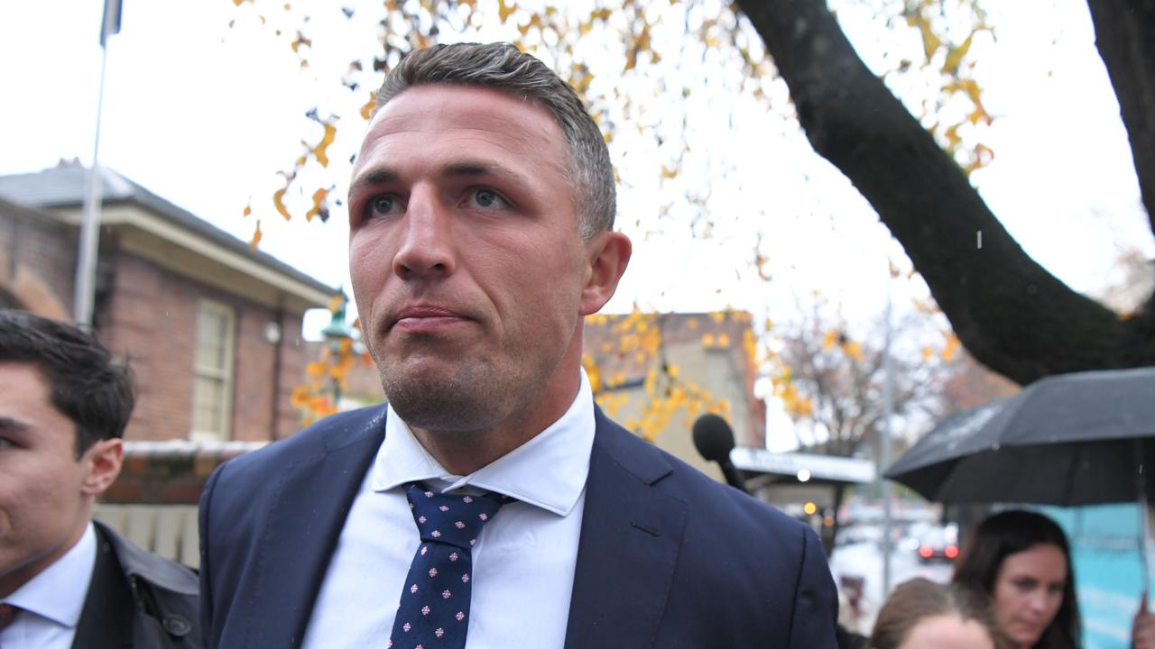 Sam Burgess leaving Moss Vale Court earlier this year. Picture: Simon Bullard/NCA NewsWire