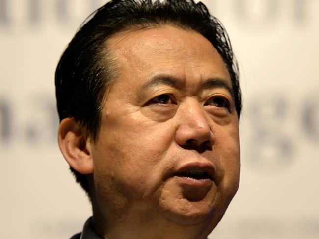 (FILES) In this file photo taken on July 4, 2017 Meng Hongwei, president of Interpol, gives an addresses at the opening of the Interpol World Congress in Singapore. - An investigation into Meng Hongwei's disappearance was launched on October 5, 2018 according to a source close to the case. Meng Hongwei had not been heard since travelling to China at the end of September. (Photo by ROSLAN RAHMAN / AFP)